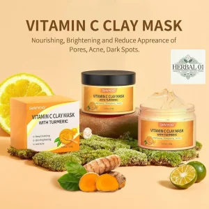 Vitamin C Face Mask With Kaolin Clay And Turmeric For Dull Skin